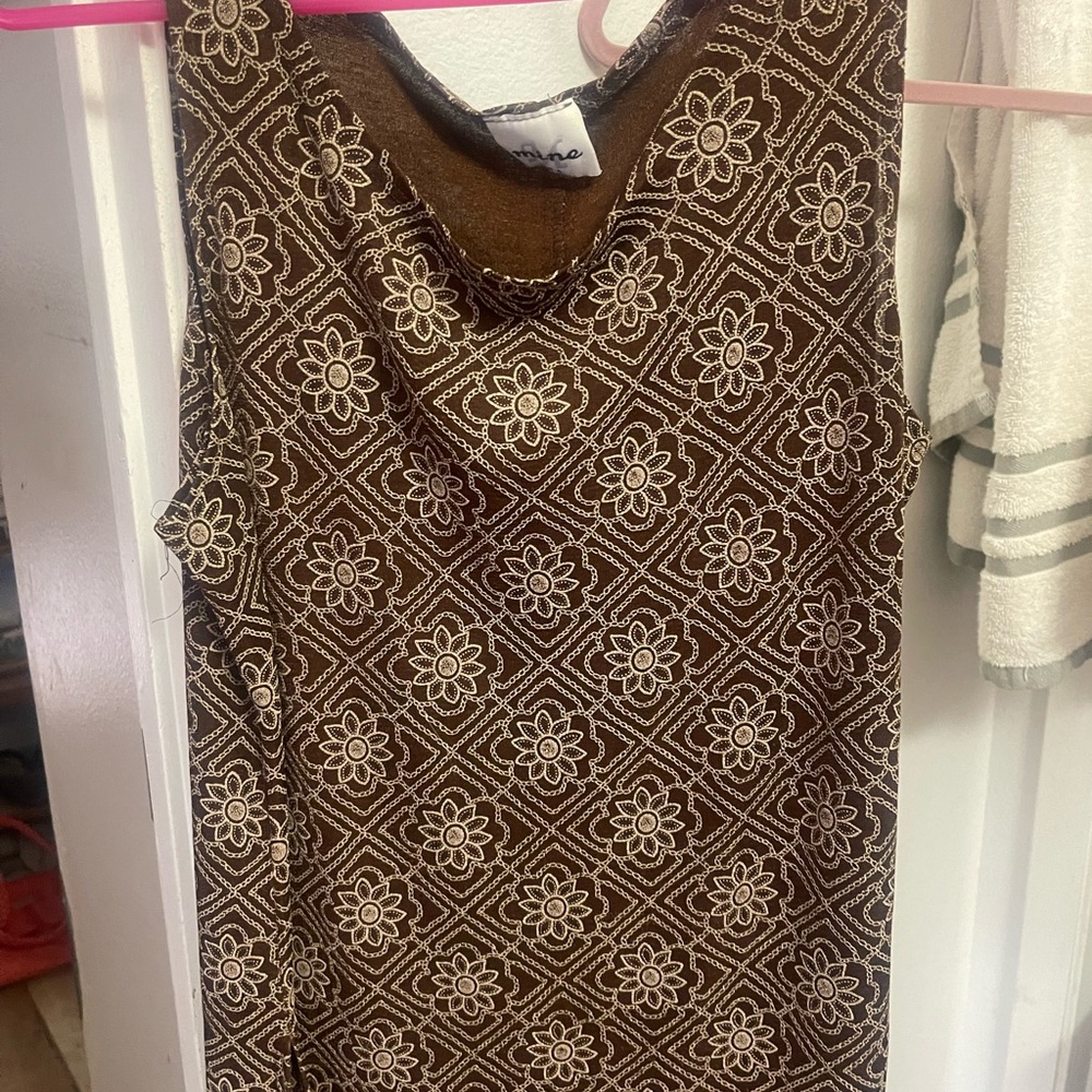 Mine Brown Floral Tank Top